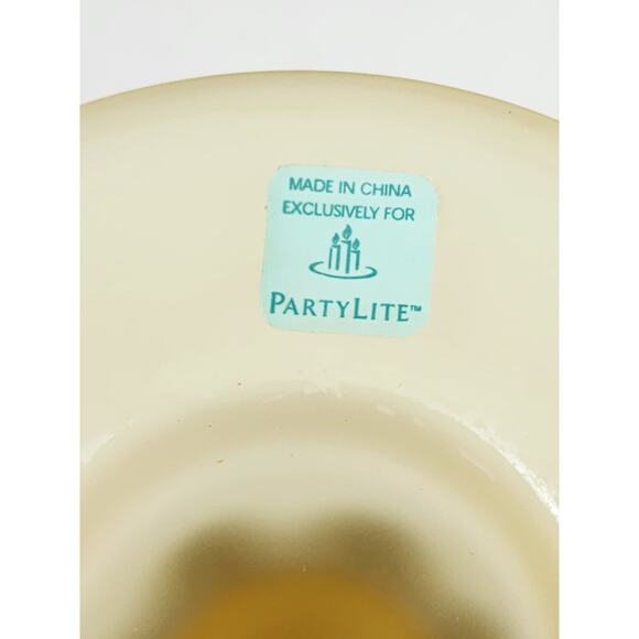 PartyLite Paris Retro Taper Candle Holder Yellow Frosted 3 3/4" Amber Jewel 80's - Picture 14 of 16